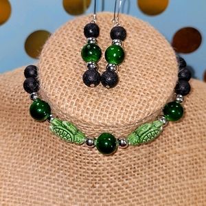 Jade Seas Aromatherapy Bracelet & Earrings